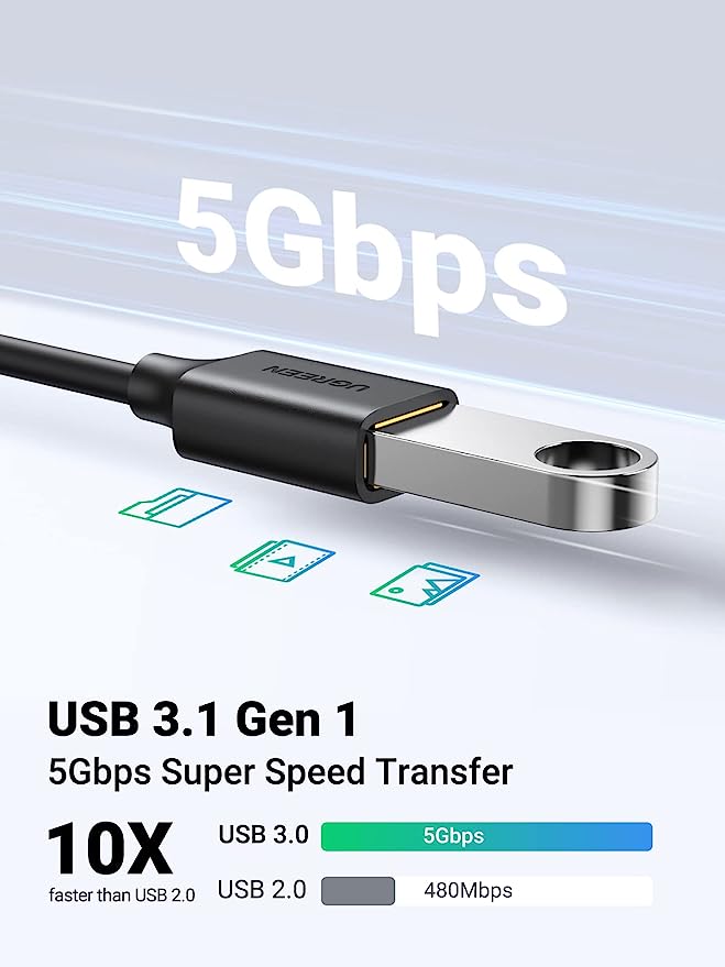 UGREEN USB C to USB Adapter OTG Cable Type C Male to Type A Female Type-C to USB 3.0 A Connector Compatible with Thunderbolt 3 MacBook, iMac, iPad Pro 5/Air 5/Mini 6, Galaxy S23, Pixel 7, Dell XPS 15